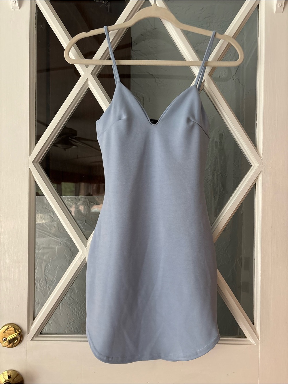 Misguided Light Blue Spaghetti Strap Mini Dress